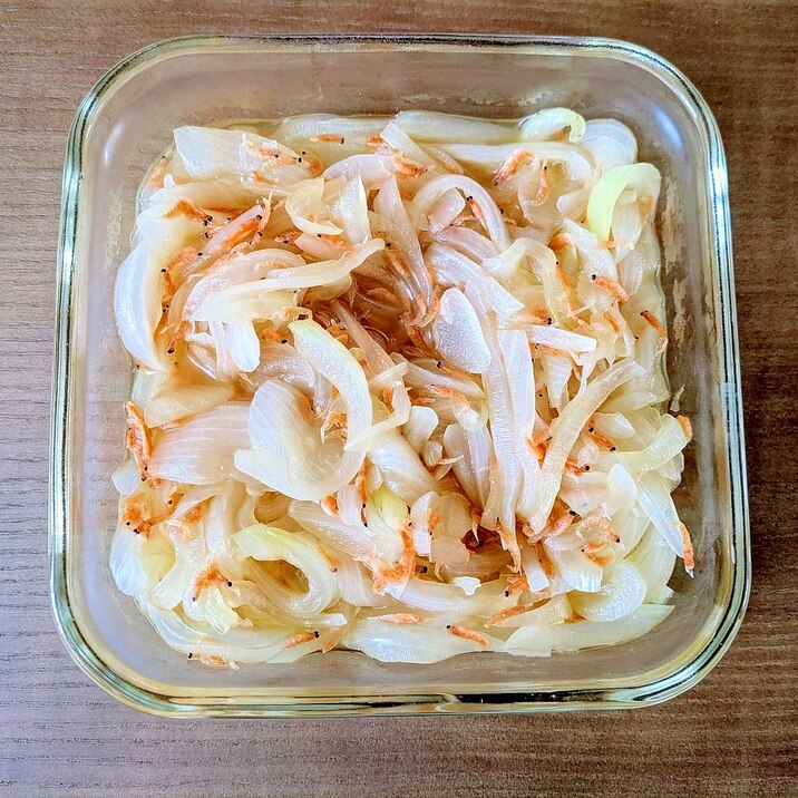 簡単☆新玉ねぎと干しえびのレンジ煮